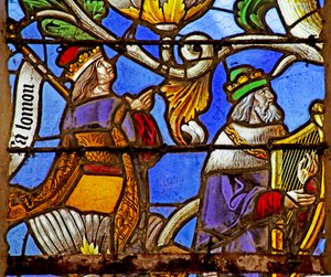Vidriera que representa a David y Salomón en el Árbol de Jesé
