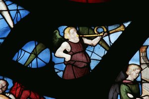 Ventana que representa a un Ángel Musical de French School