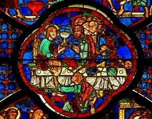 Ventana que representa la Última Cena de French School