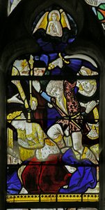 Vidriera que representa la ejecución de Santa Catalina, 1460-1470