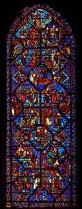 Ventana que representa la vida de San Tomás de French School