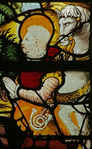 Ventana que representa la visión de San Eustaquio (detalle)