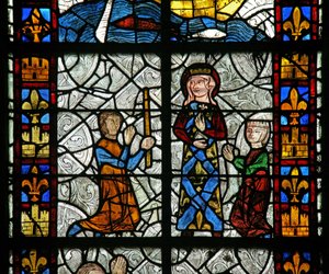 Santa Radegunda: una cura en la tumba de la santa; ¿de gota? (Probablemente no la cura tradicional de Godas) de French School
