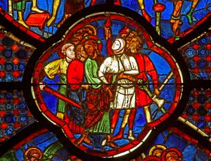 Ventana que representa la Traición de Judas