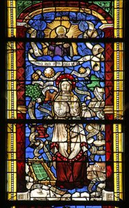 Ventana w0 que representa la Letanía de la Virgen María (Después de un grabado de Thilmann Kerver)