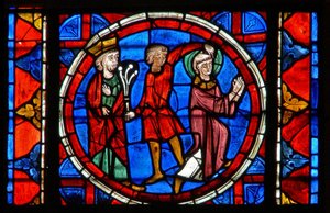 Ventana w109 que representa la flagelación de San Gervasio de French School