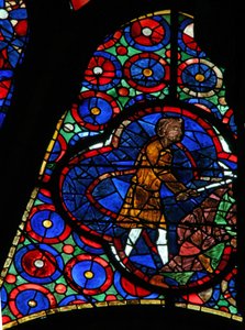Ventana w115 que representa a Caín matando a Abel de French School