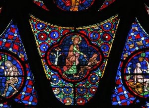 Ventana w115 que representa la Creación de Adán de French School
