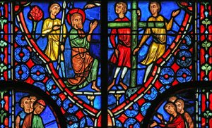 Ventana w11 que representa a San Andrés ante su cruz de French School
