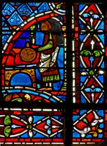 Ventana w11 que representa a un donante de telas y paneles de borde de French School