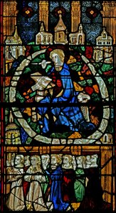 Ventana w12 que representa a la Virgen María - en la Anunciación de French School