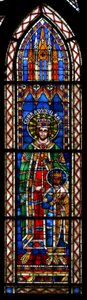 Ventana w13 que representa al emperador Conrad y su hijo de French School
