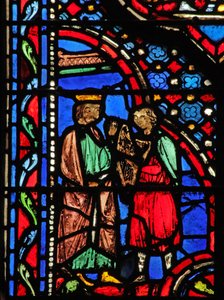 Ventana w14 David tocando el arpa para Saúl I Sam XVI 23 de French School