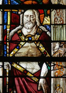 Ventana w14 que representa a Cristo de la Resurrección de French School