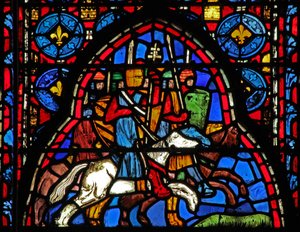 Ventana w15 Reliquias Sagradas: ¿Heraclio regresa a Jerusalén con la Cruz? de French School