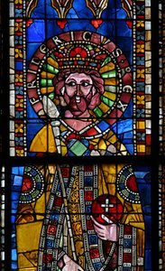 Ventana w15 que representa al emperador Federico I de French School