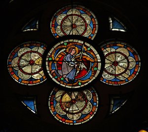 Ventana w16 que representa un ángel de French School