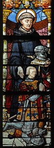 Ventana w1 que representa a San Guillaume y Guillaume de Montmorency de French School