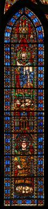 Ventana w201 que representa a San Lorenzo y Sixto de French School