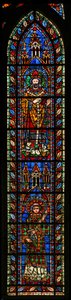 Ventana w201 que representa a San Vicente y Urbano I de French School
