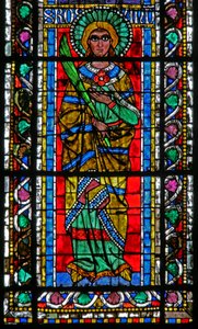 Ventana w202 que representa a Santa Roswind de French School