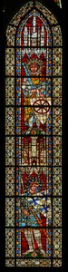 Ventana w203 que representa a San Jorge y San Inocente
