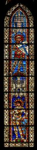 Ventana w203 que representa a San Mauricio y San Víctor de French School