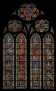 Ventana w203 que representa a un santo caballero de French School