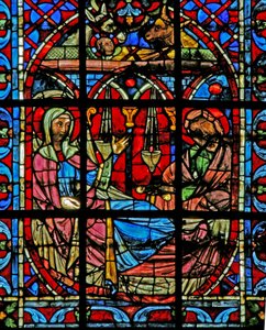 Ventana w203 que representa la Natividad de French School