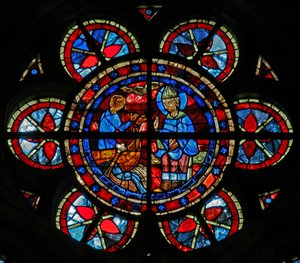 San Nicolás bendiciendo a un remero de French School