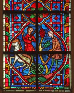 Ventana w207 que representa a trabajadores de French School