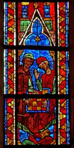 Ventana w210 que representa a jugadores de damas de French School