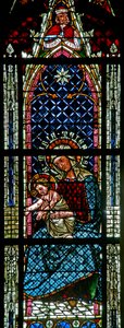 Ventana w214 que representa a la Virgen y el Niño de French School