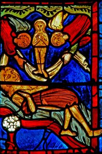 Ventana w21 que representa la muerte de Santa María Egipcíaca