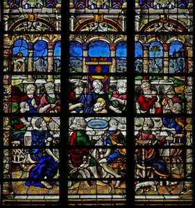 Ventana que representa la Última Cena de French School