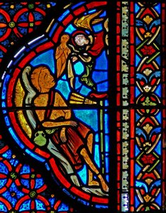 Ventana w23 que representa la Parábola del Rico y Lázaro: la muerte de Lázaro de French School