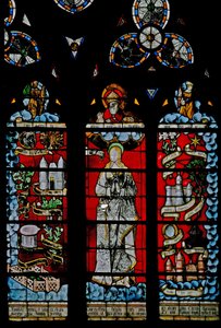 Ventana w27 que representa la Letanía de la Virgen de French School