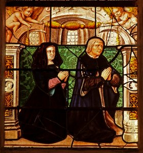 Ventana w29 que representa a los donantes - Isabeau de Chantepinot y Alexandre Baulet? de French School