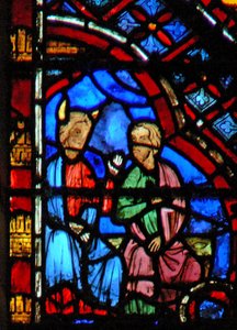 Ventana w2 Moisés y Aarón sentados de French School