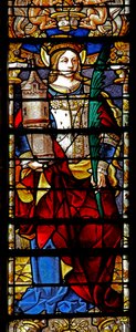 Ventana w2 que representa a Santa Bárbara de French School