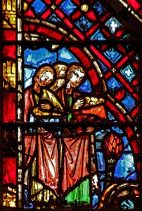 Ventana w2 Los israelitas son guiados por un ángel Éxodo XII 34-35 de French School