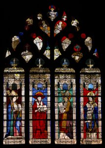 Ventana w35 que representa a los Cuatro Padres de la Iglesia de French School