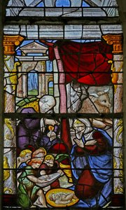 Ventana w3 que representa la Natividad de French School