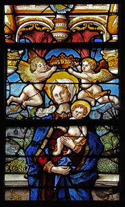 Ventana w3 que representa a la Virgen y el Niño
