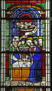 Ventana w4 que representa la Circuncisión de French School