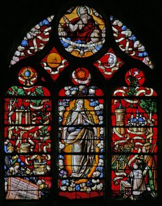Ventana w4 que representa la Inmaculada Concepción o la Letanía de Loreto