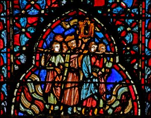 Ventana w4 el Cruce del río Jordán con el Arca de la Alianza. Josué III 15-16 de French School