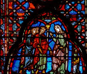 Ventana w4 la prostituta Rahab con los espías. Josué II de French School