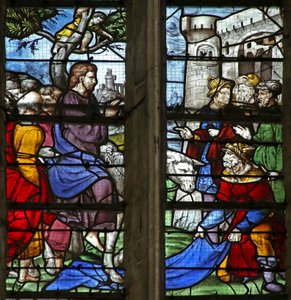Ventana que representa la entrada a Jerusalén