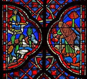 Ventana w6L Dios castiga a los que saquean la viña. Is III 14-15 de French School